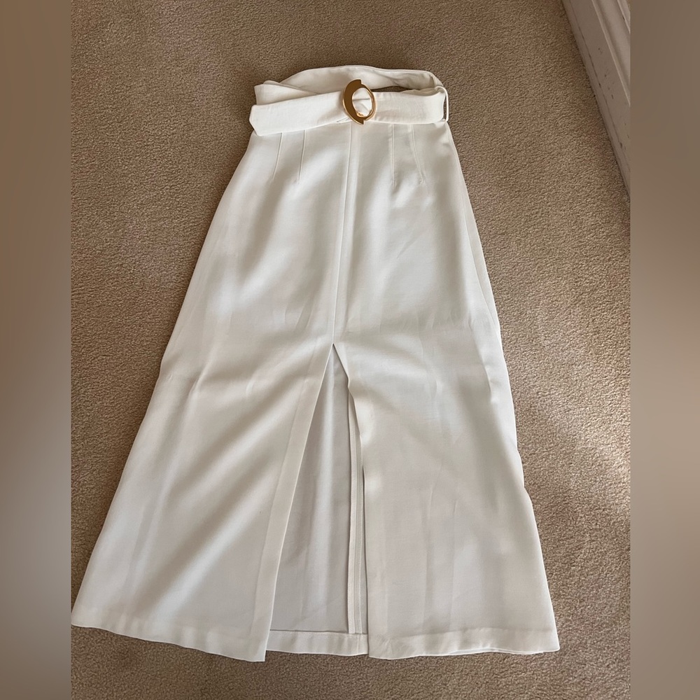 Maxi Skirt - front slit with gold belt